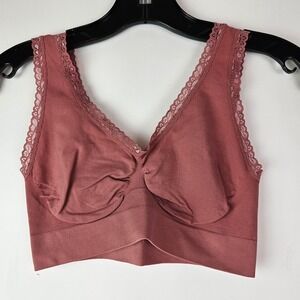 Rhonda Shear Seamless Original Ahh Comfort Bra NWOT Small Wireless Rust Pink